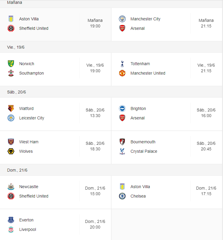 Proximos partidos del city