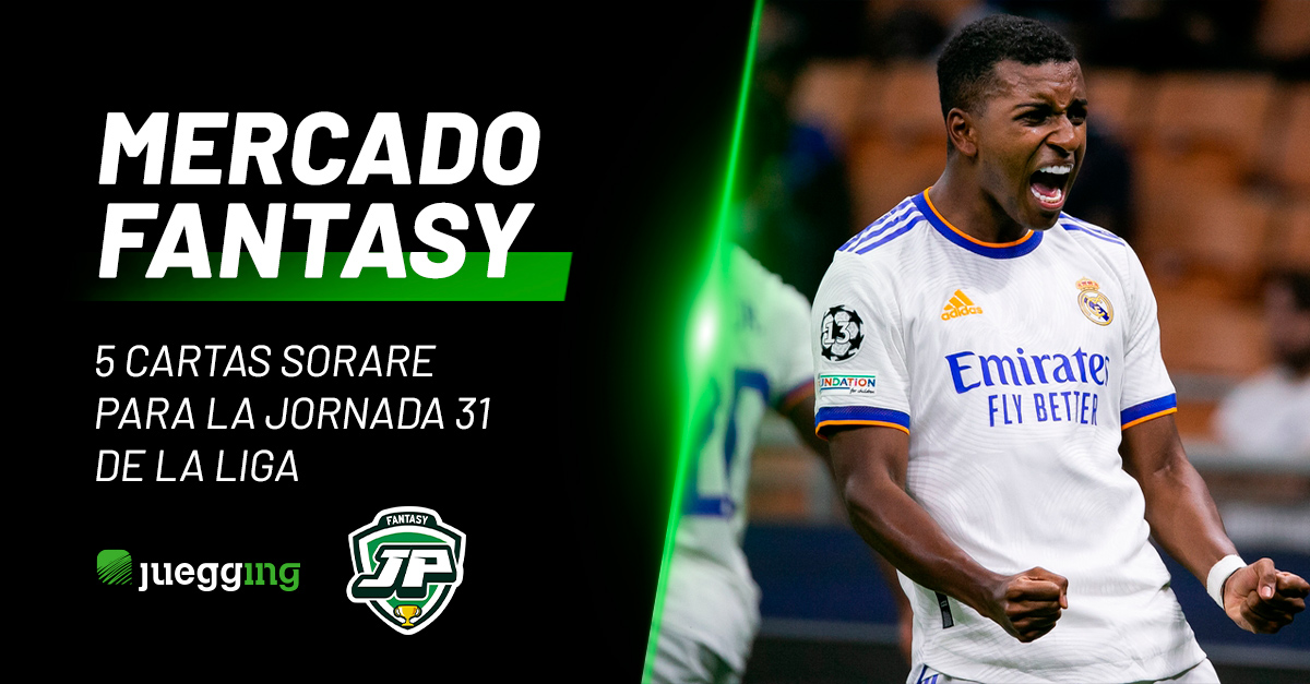 Portada Fantasy Mercado 5 Cartas Sorare para la Jornada 31 de LaLiga EA Sports